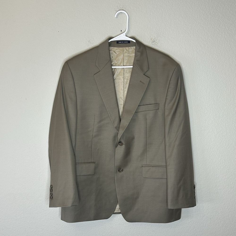 VTG 90s Ralph Lauren Mens 42S Blazer Sport Coat Jacket Tan 100% Wool Canada